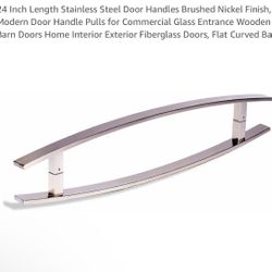 24" Stainless Steel Door Pull Handles - Brushed Nickel for Barn/Glass Doors, New