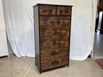 Black & Wood 7-Drawer Dresser