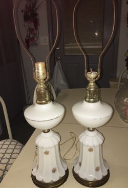 Milk glass lamps