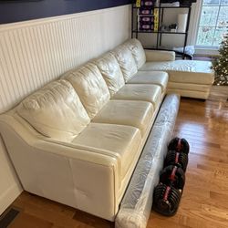 White Leather Sectional