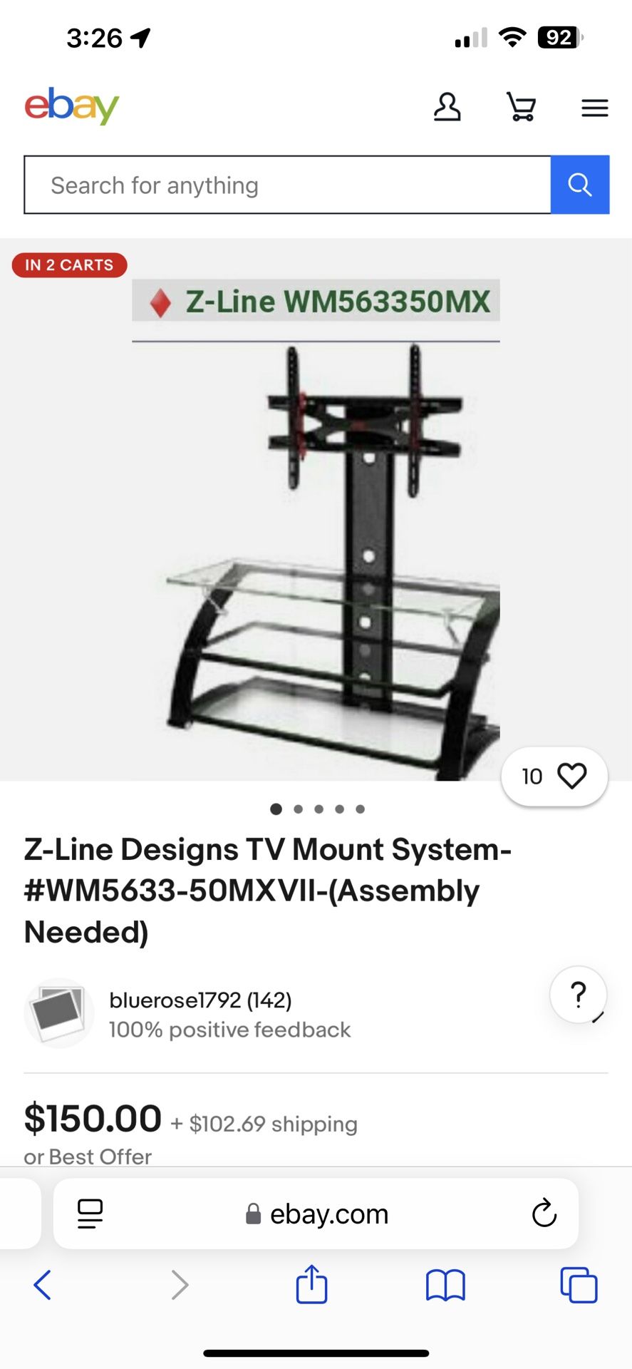 Z-Line Glass Entertainment TV Stand