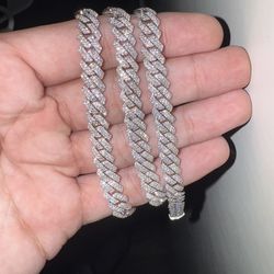 Moissanite Cuban Link Chain | 925 Silver
