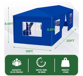 10x30 canopy tent with sidewalls with warranty