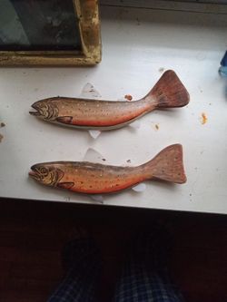 Antique Hand Painted Fish ×2