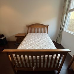 Full Size Bedroom Set: Nightstand, Dresser & Mattress 