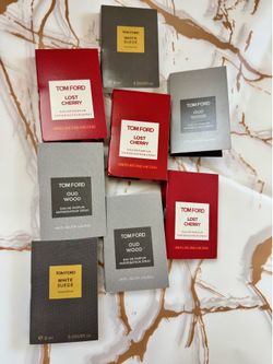 Tom ford oud wood lost Cherry white suede perfume samples 8 count $35