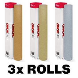 3 Rolls Oracal 631 Metallic Copper+Gold+Silver Vinyl (Each Roll is 24" x 30ft)