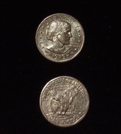 1979 Susan B Anthony $1 Dollar Coin Philadelphia Reverse (PP) With Errors