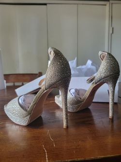 something. Hilton - Crystal Rhinestone Platform Stiletto Heels