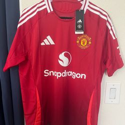 Adidas Manchester United 2024/25 Home Authentic Soccer Jersey Red JF1291 L Large