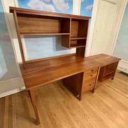 Solid cherry wood, desk, hutch, printer cart -  delivery a possibility.