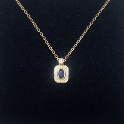 Blue & White Sapphire Necklace 