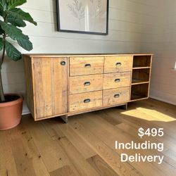 West Elm Emmerson Rustic Wood Sideboard – 74” – Free Delivery