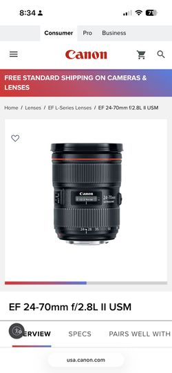 Canon EF 24-70mm f/2.8L II USM lens