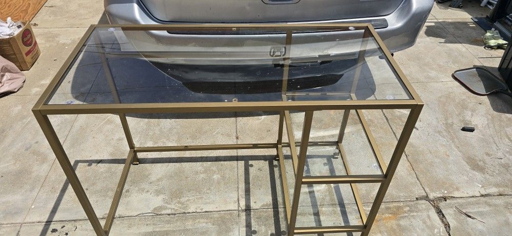 Super Gorgeous Gold and Glass Desk