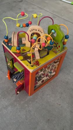 Wooden activity cube
