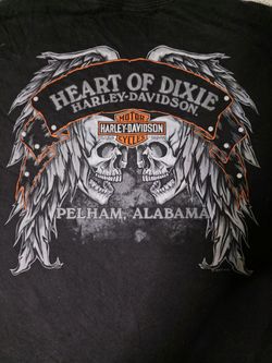 Harley Davidson M T Shirt Heart of Dixie Pelham AL Skull Motorcycle 2017