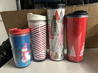 Starbucks Christmas Drink Containers-4 Total-Good Condition