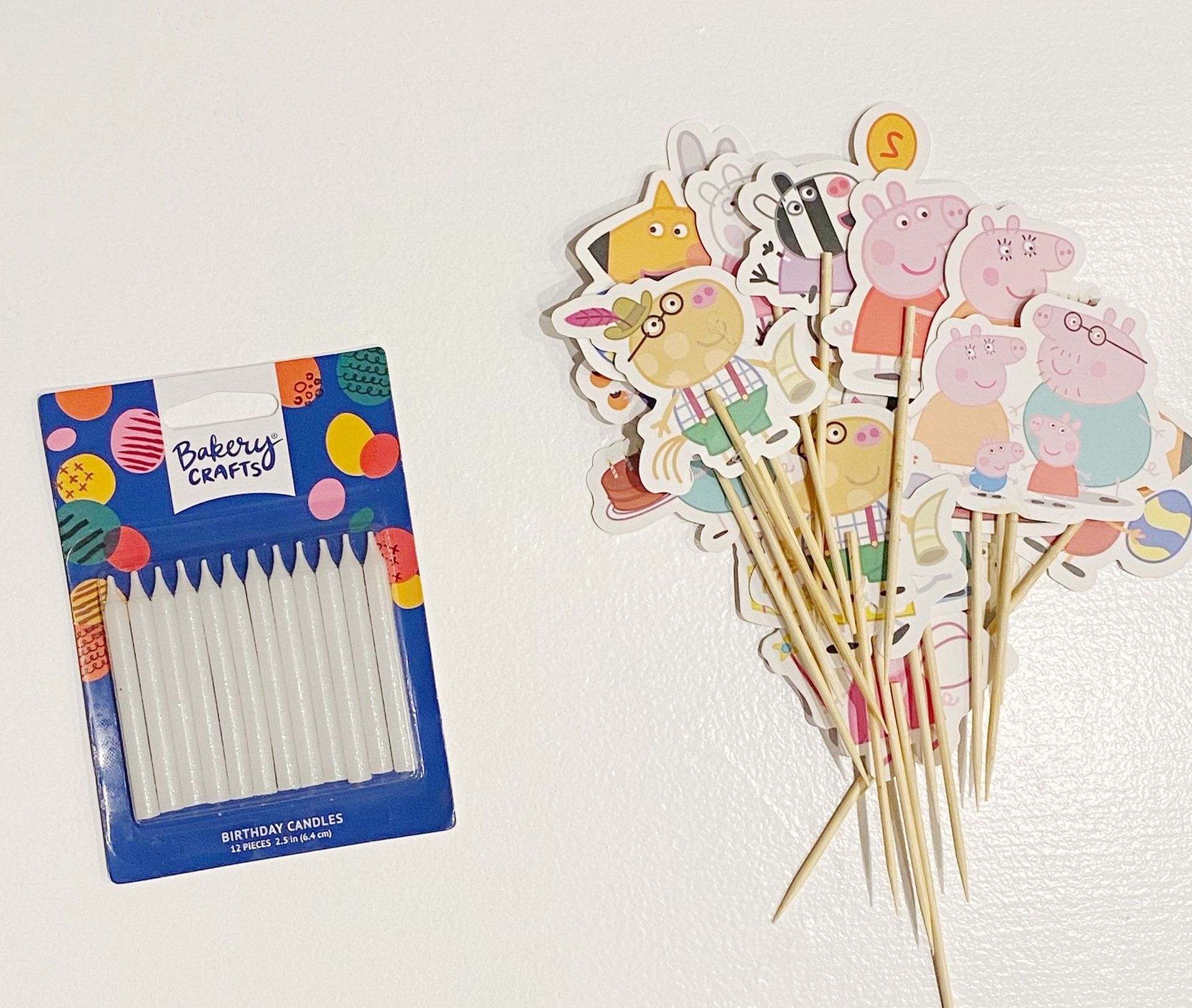 Peppa Pig Cake Decorations And Candles For Birthday