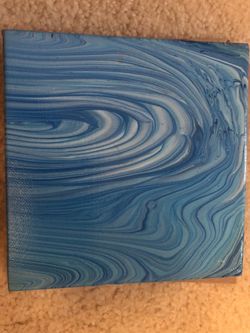 Small blue acrylic painting