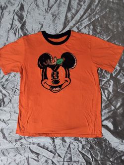 Mickey Mouse Disney Men's size XXL Graphic T-Shirt Orange Pumpkin Halloween head