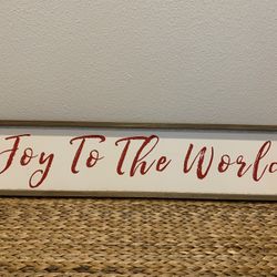Christmas Holiday Red & White Joy to the world xmas wood sign - Home Decor