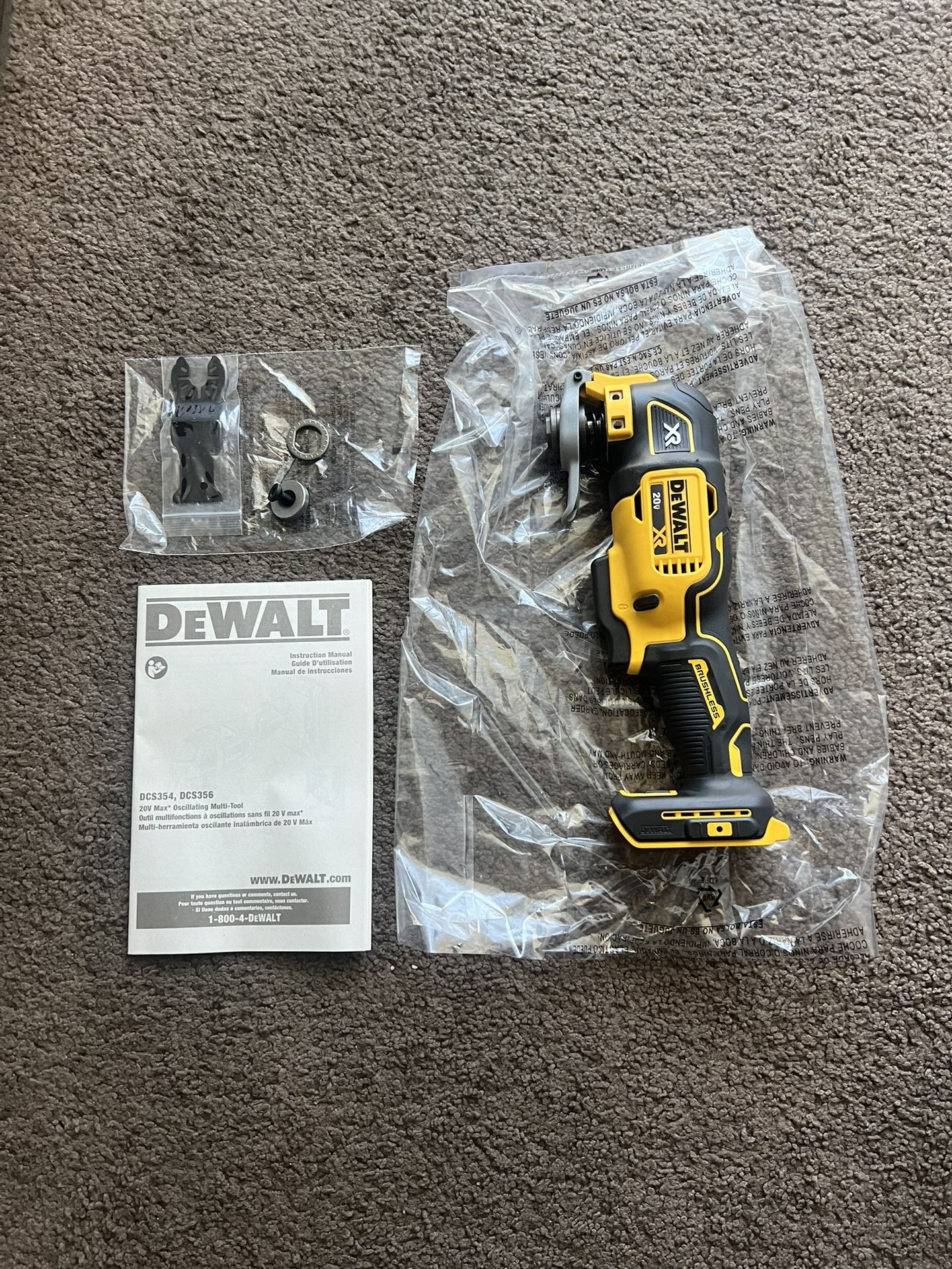 Dewalt Oscillating Multi Tool (Brushless) DCS356 + Saw Blades 20V Max XR, (Tool only)