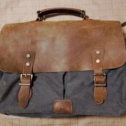 Leather/Cloth Messanger Satchel Bag