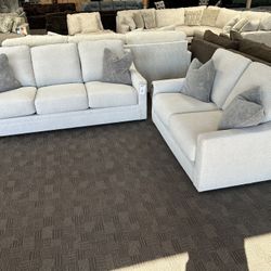 Gorgeous cream sofa and love seat combo!! COMFY!!