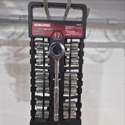 Ultra Steel 1/2" Drive Ratchet Handle & Socket Set
