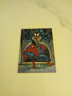 1992 Marvel Masterpieces Spider-Man vs Venom Card