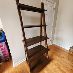 Solid Wood Leaning Bookshelf - 5 tier (H 72", W 29", L 21")