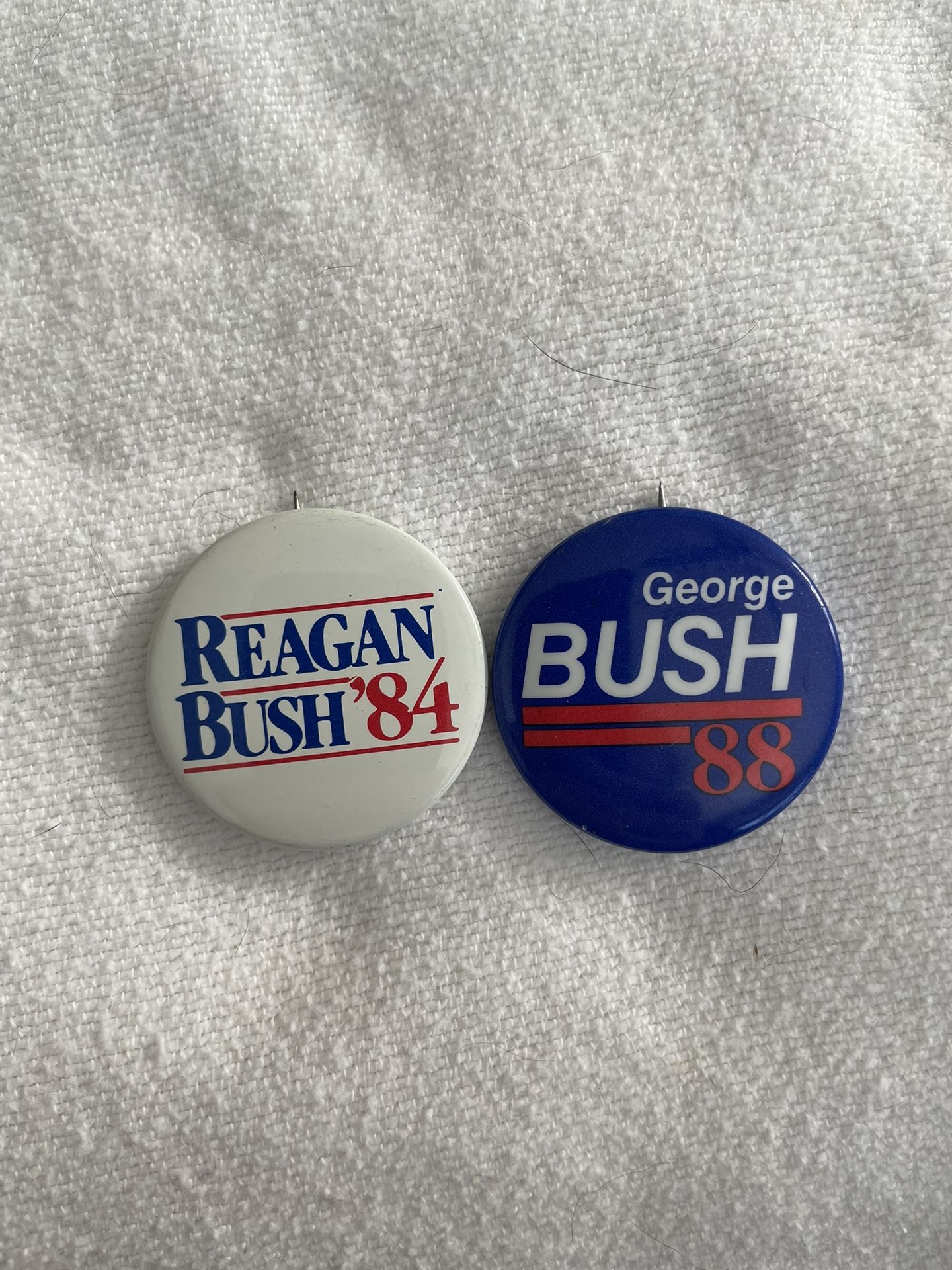 Pair Of George Bush Political Pins/Buttons
