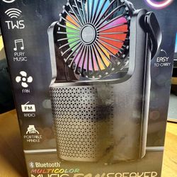 Portable Multicolor Bluetooth Music Fan Speaker