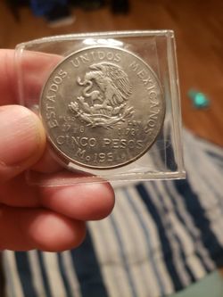 1951. Cinco Pesos Silver Collectables Coins