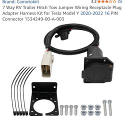 Tesla. 7 Way RV Trailer Hitch Tow Jumper Wiring Receptacle Plug Adapter