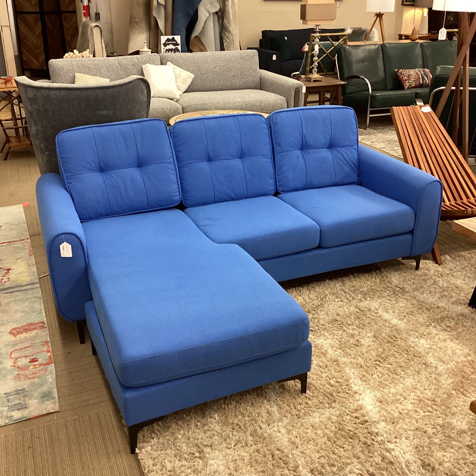 Blue Chaise Sectional