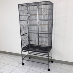 (NEW) $160 X-Large 69” Bird Cage for Mid-Sized Parrots Cockatiels Conures Parakeets Lovebirds Budgie, 31x19x69” 
