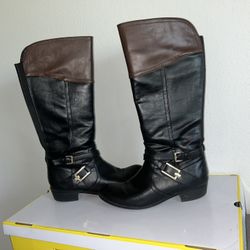 Liz Claiborne Black/Brown Knee High Boots 