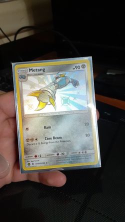 Pokemon *MISPRINT HALO CARD * Metang Hidden Fates