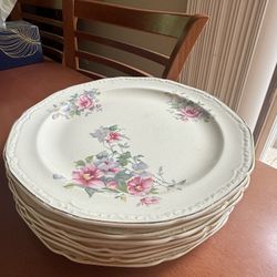 Lot of 7 Edwin M. Knowles Rose Vintage China Plates 