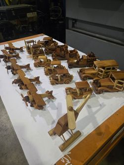 Handcrafted Wooden Toy Vehicle Collection