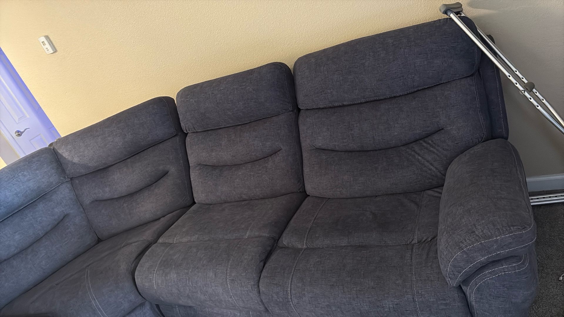 Three Piece Sectional Blue Gray 300.00 OBO I Have To Be Out Of My House Bye This Weekend 