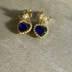 Bow Blue Earrings