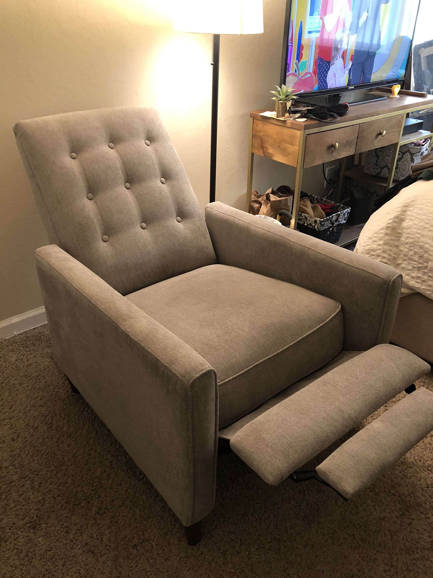 Living Spaces push back recliner. Basically new