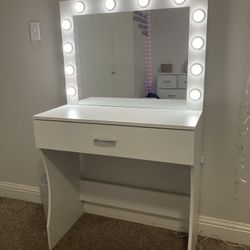 Vanity with stool