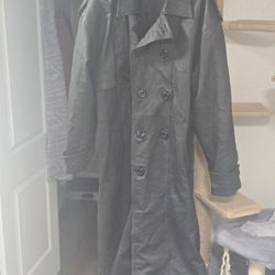 Full Length Leather Overcoat