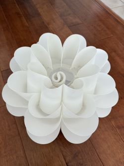 Possini Euro White Flower 15 3/4" Wide Chrome Finish Ceiling Light