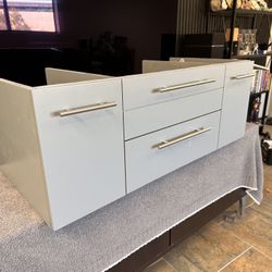 42” Bathroom Vanity Cabinet Grey Freestanding