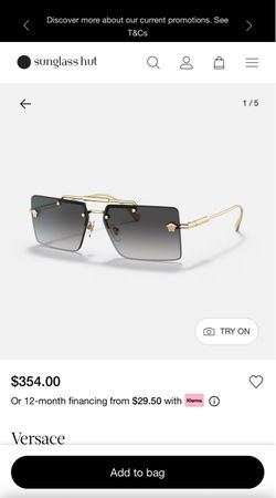 Versace Rimless Square Sunglasses Gold